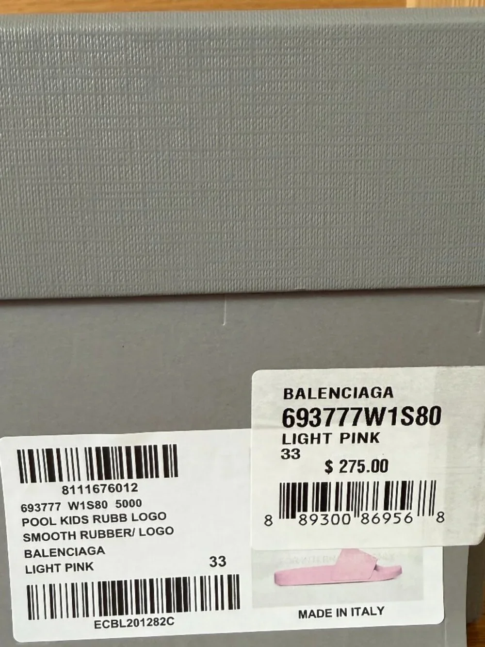 Balenciaga Pool Slides Kids 'Light Pink'